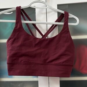 Lululemon Energy Bra Long Line Dark Merlot SZ 10 NWOT ♥️
